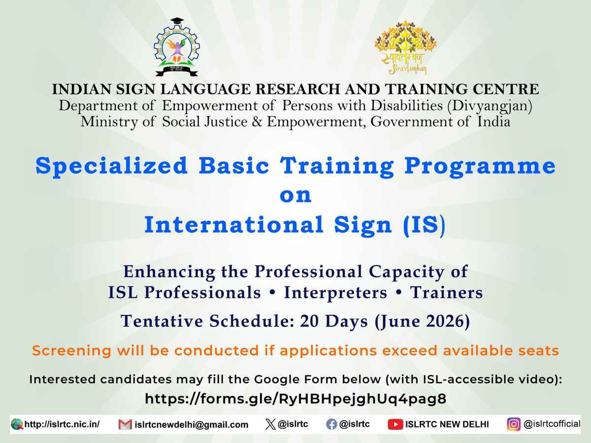 Indian Sign Language Research and Training Centre tweet media