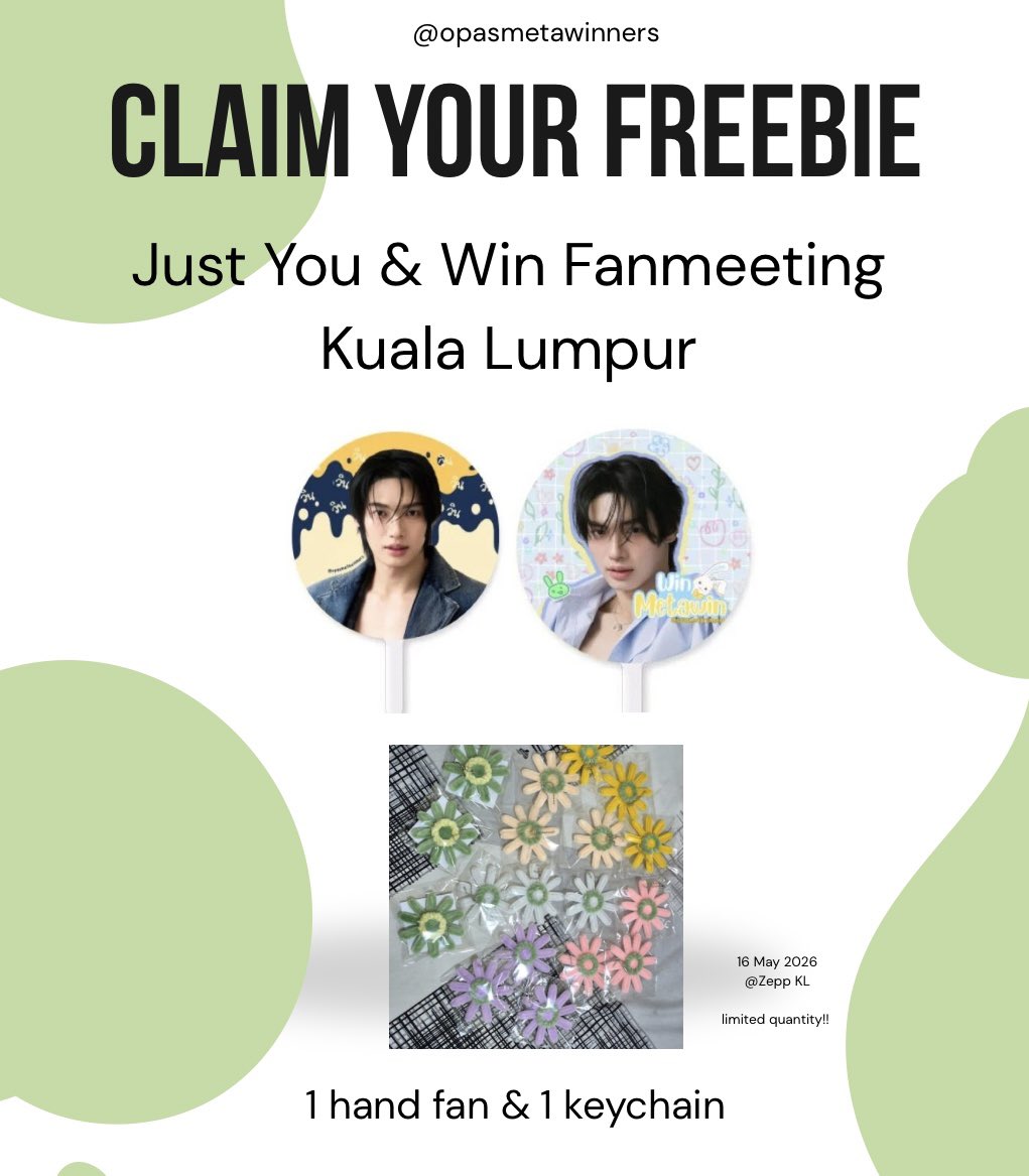Freebies alert! 📢 
I’ll be handing these out at the venue. Come say hi and take some home! See you guys very soon! 🐰✨
DM or replies for trades okay! 💓

#JustYouandWin1stsoloFMinKualaLumpur 
#winmetawin