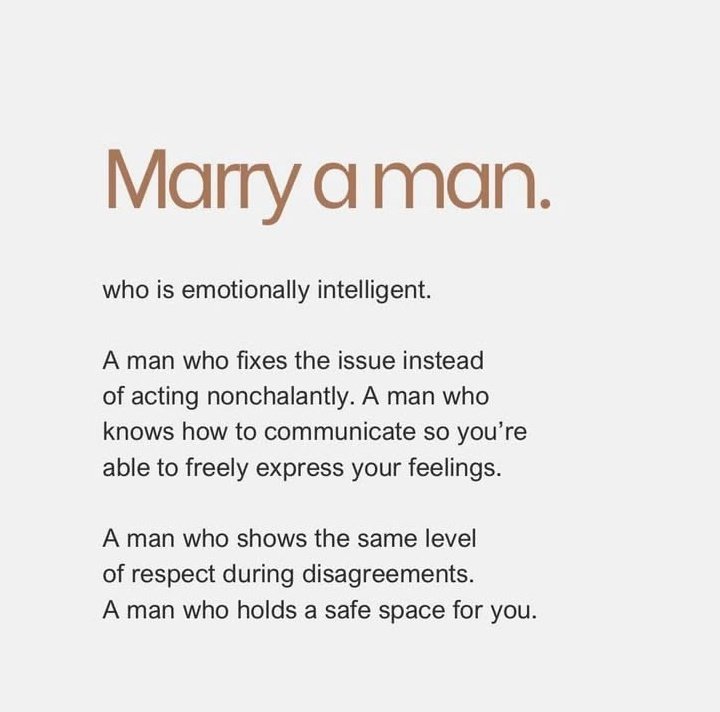 Marry a man.