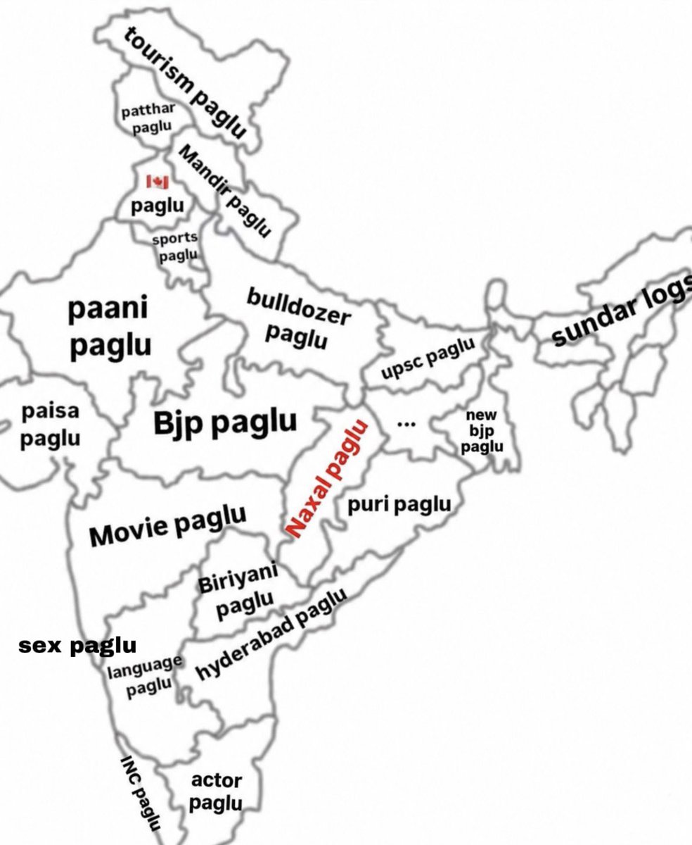 Adult_humorr's tweet photo. Updated the map..which paglu state are you from? https://t.co/HZuDf734Aj