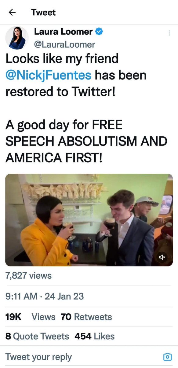 Huh?  You recently bragged about still being friends w Nazi Paul Ingrassia. You spent years hanging out w Nazi Nick Fuentes &amp; literally sleeping w his Nazi pals. You knew better and didn't care. The only thing that changed is that it was bad for your grift <a href="/LauraLoomer/">Laura Loomer</a>