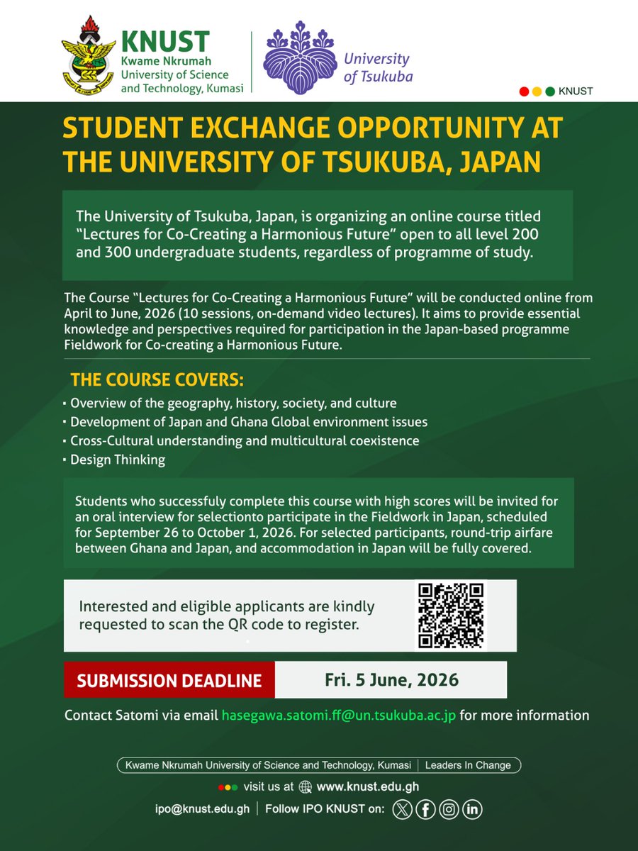 Study with the University of Tsukuba, Exchange Opportunity!