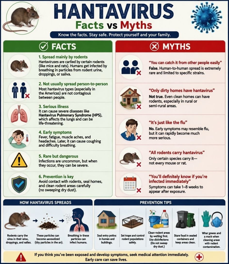 FranceRsistanc1's tweet photo. 🚨👁🗨💉Le hantavirus est différent de la grippe, de la COVID-19 ou de la rougeole : il ne se transmet pas facilement (voire pas du tout dans la plupart des cas) d’une personne à l’autre. Le principal risque est l’exposition aux rongeurs ou à leurs excréments.⏰
#novaccine https://t.co/zUvw8pcQ5Z