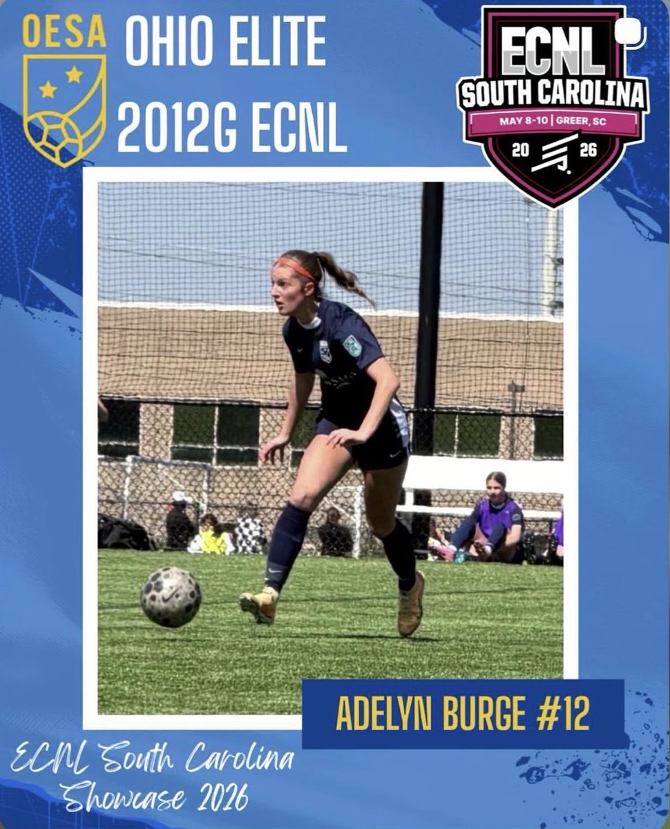 AdelynBurge's tweet photo. Can’t wait for ECNL South Carolina this weekend! Come check us out. Schedule below. @ECNLgirls @ImYouthSoccer @TopDrawerSoccer @ohioelite @PrepSoccer @ncsa https://t.co/4plZZC2TAG