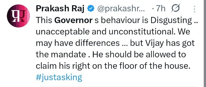 TheBongChh's tweet photo. Prakash Raj on odd days and even days 🤡 but on both the days playing Prakash Antony Rai perfectly 🐑 https://t.co/PTA421PQOX