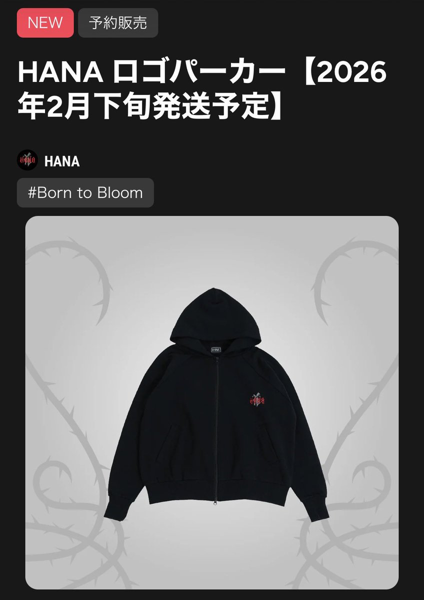 HANA ロゴ パーカー Lサイズ Born to Bloom Born to Bloom｜HANAロゴパーカー着用&サイズ感レビュー - こんこんびより
