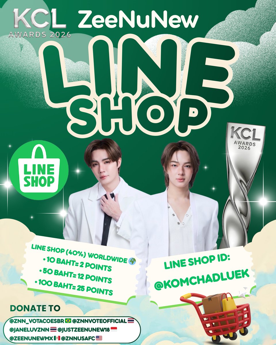 🔥 Main points: SMS (30%) + LINE SHOP (40%) = 70%!!!
Let’s push big now!!!
Time is limited but we still have a chance!!!
Donate any amount or help share 🤍

🤍 Donate: to <a href="/ZNN_VotacoesBR/">ZeeNuNew_Votação (Central- Inter)</a>
#ZeeNuNew
#ZeePruk #NuNew
