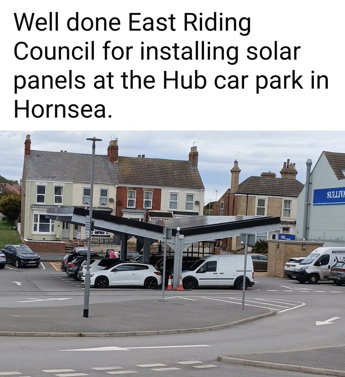 So you see it's possible to construct a frame and put solar panels into car park in Hornsea East Yorkshire..So if it can be done in the home of <a href="/HPCRS/">Hornsea Pottery CRS</a> Your town can do it to. <a href="/East_Riding/">East Riding Council</a> 👌