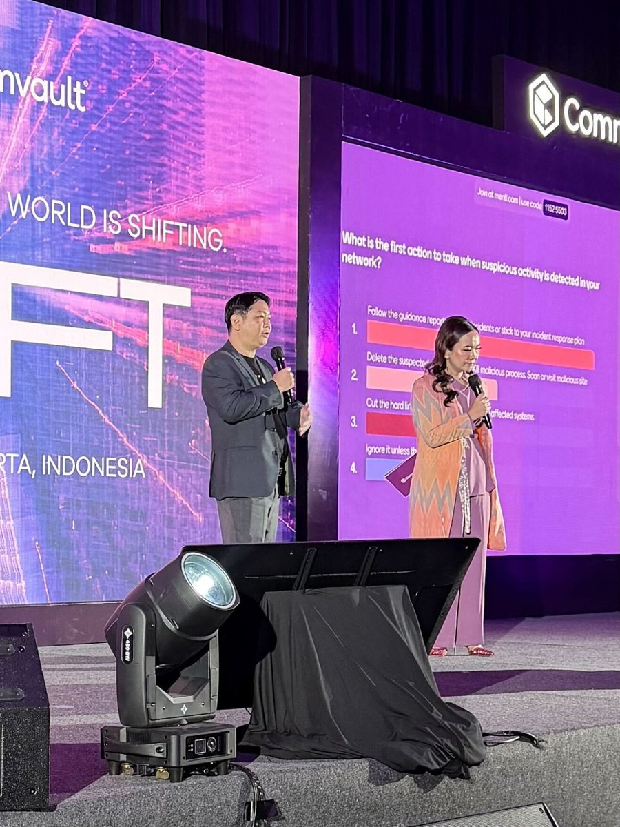 CommvaultAsia's tweet photo. What does cyber resilience actually look like in practice? At #CommvaultSHIFT Jakarta, we’re tackling that head-on.

From playbook on navigating AI-driven threats, to a panel discussion on moving beyond theory and making resilience real - today’s sessions are all about execution. https://t.co/GzMnlwSUgs