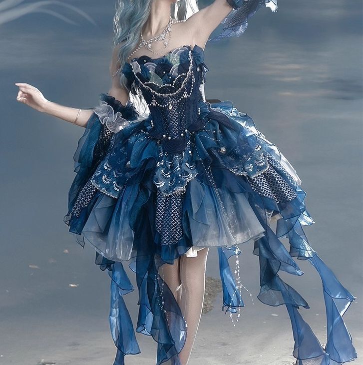 まもなく終了！！ 蒼海の調・人魚姫 ジャンパースカート【咩耶】 深海