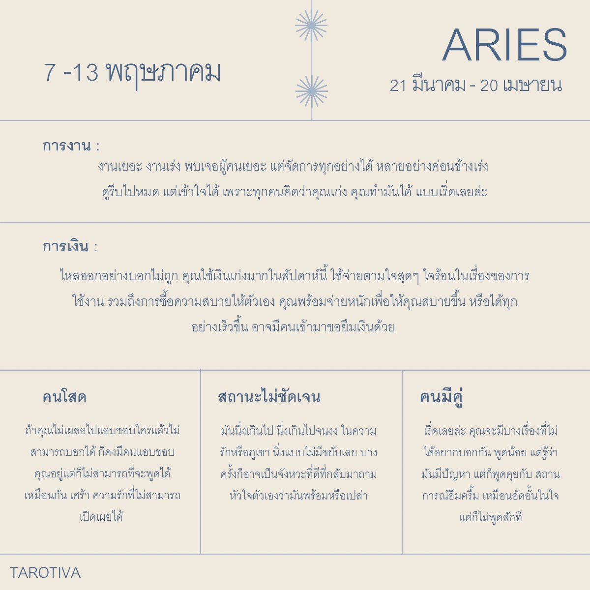 TAROTIVA's tweet photo. ดวงรายสัปดาห์
7-13 พฤษภาคม 

- ดูแบบตะวันตก ได้ทั้งราศีและลัคนา
- เป็นการดูแบบโดยรวมนะครับ

เพื่อเป็นการแลกเปลี่ยนพลังงาน ฝากรีและฟอลด้วยนะครับ

📩 https://t.co/HM2EcgokT7