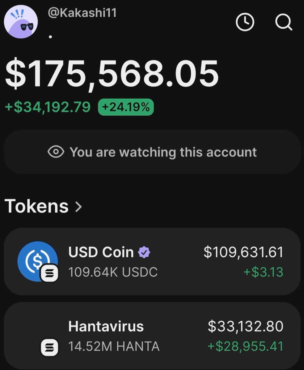 kkashi_yt's tweet photo. This wallet turned $7,270 into over $40,000 profit on $Hanta, sold $15,400 so far. https://t.co/bFrgUewczu