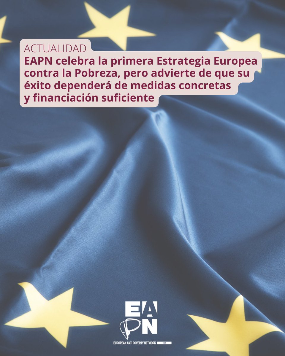 📢 Desde EAPN celebramos la primera Estrategia Europea contra la Pobreza presentada por la Comisión Europea.
⚠️ Su éxito dependerá de medidas concretas, financiación suficiente y soluciones urgentes ante la crisis de vivienda.
eapn.es/actualidad/195…

#Pobreza #EuropaSocial