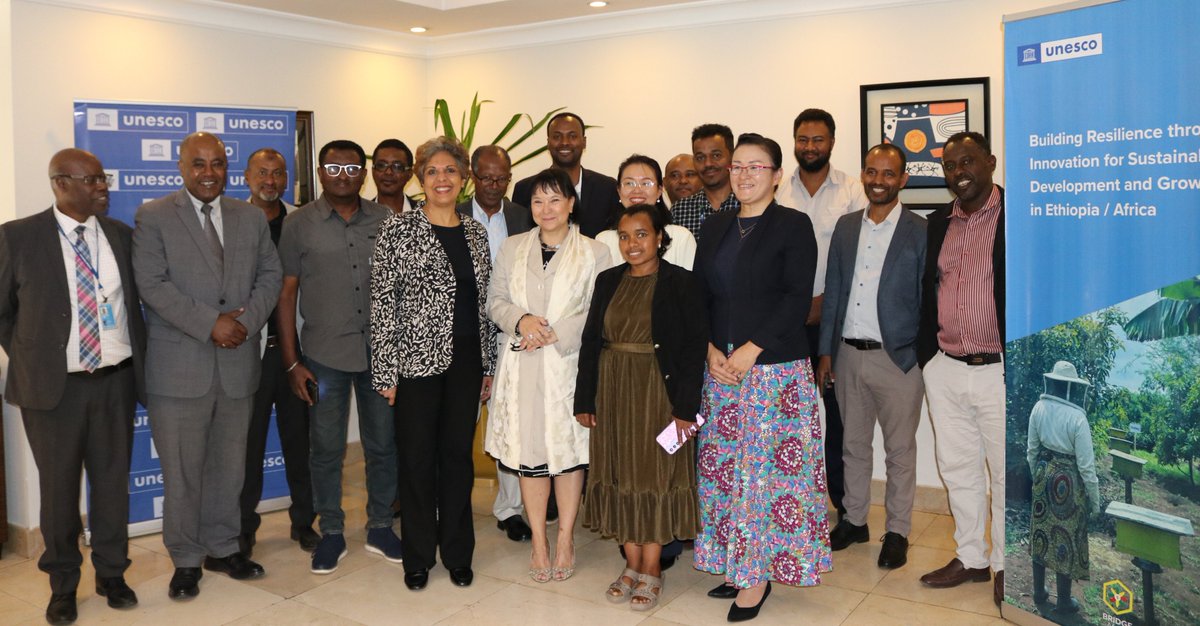 UNESCO_Addis's tweet photo. @UNESCO_Addis officially launched the “Building a Culture of Resilience in Africa and SIDS through Innovation” (BRIDGE-Africa) Initiative, with support from @JapanEthiopia.The initiative aims to strengthen climate resilience through innovation and collaboration #SloveniaET https://t.co/sJ3kK4ZnME