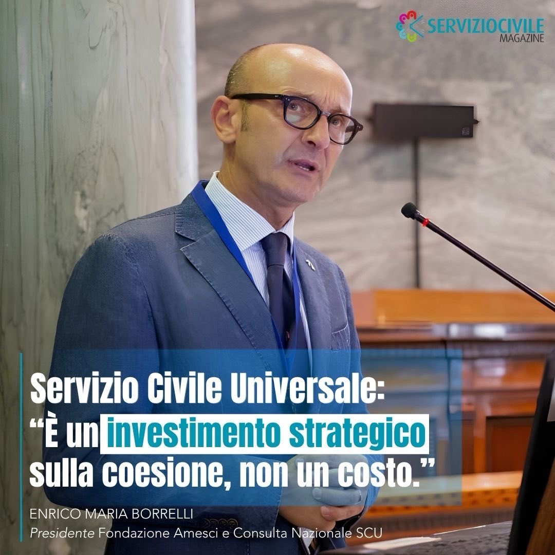 MagazineSC's tweet photo. Il Presidente @enricomborrelli in occasione della Festa dei Lavoratori, sottolinea che il Servizio Civile è un investimento strategico sulla coesione sociale della nostra Repubblica, non un costo.

Leggi l'articolo di Servizio Civile Magazine 
👉https://t.co/F4n5XssBzx https://t.co/YXyBKnPbCV