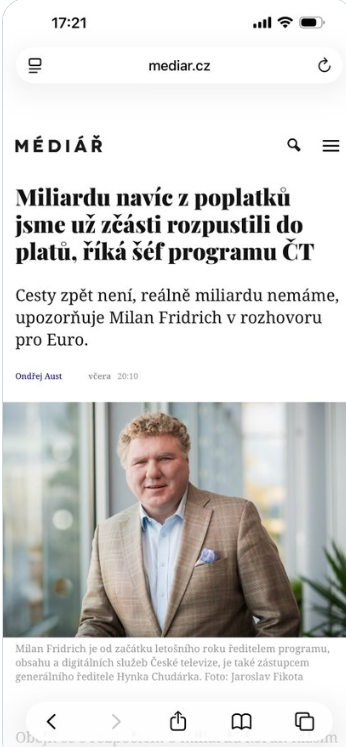 Což při počtu zaměstnanců ČT (cca 2 900) znamená, že každý zaměstnanec ČT dostal přidáno v průměru cca 29 000 Kč měsíčně...