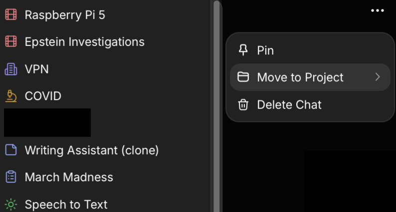 Holy shit... I asked for a feature a week or two ago and it is now real? You can now MOVE YOU CHATS INTO PROJECTS on grok.com!!! This is a game changer! The ADHD now has the opportunity to become organized jajajaja