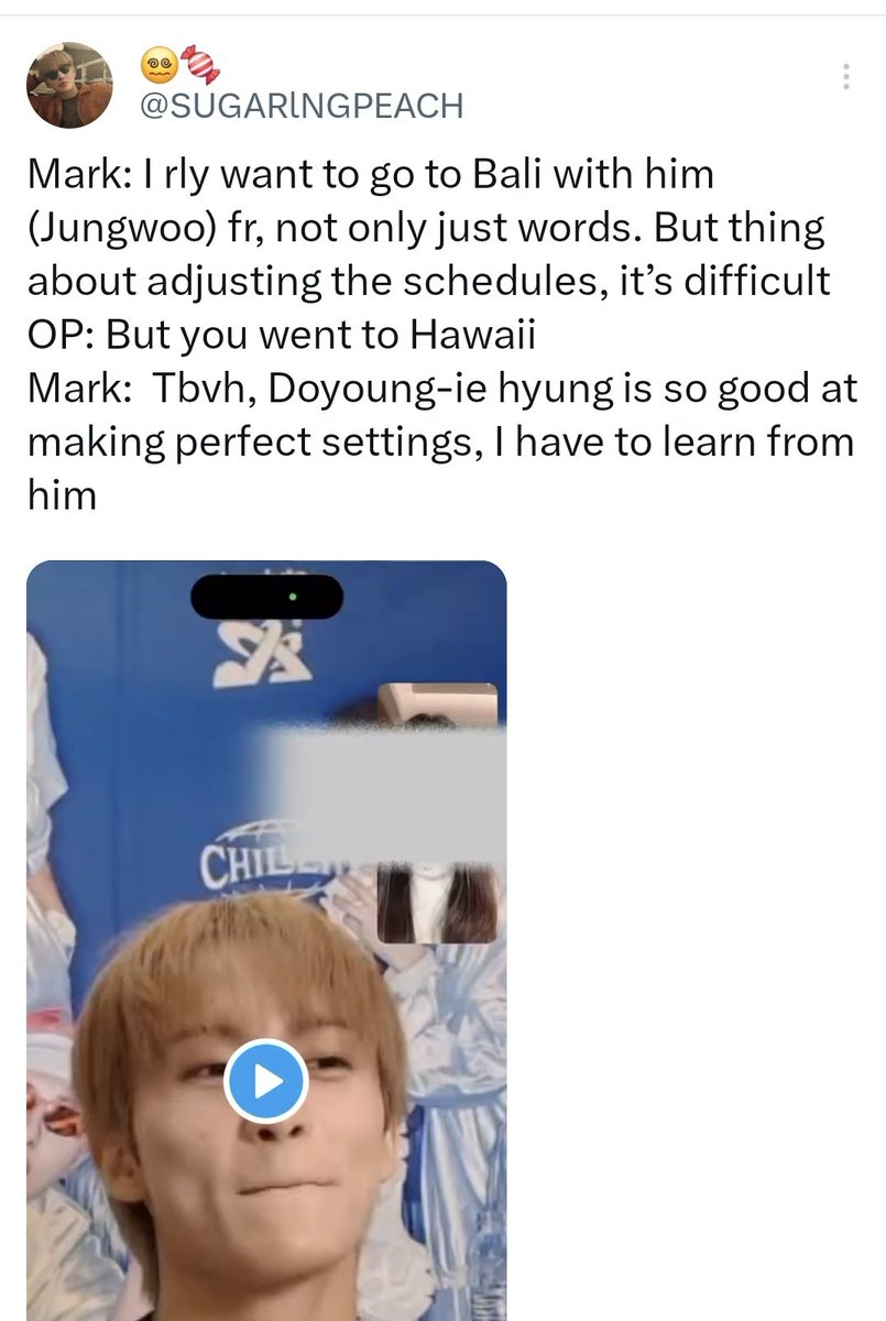 mark &amp; jungwoo 

we keep recalling things we never did :
1. go to bali