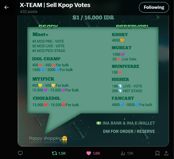 dohunie's tweet photo. @xteamsell for tws https://t.co/7enLS3KGwU