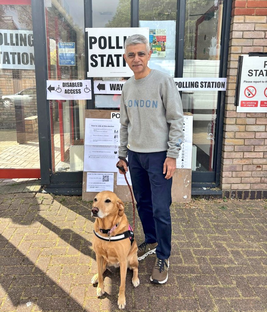 Today is election day - and across our city Labour councils are delivering for Londoners every day - from building council homes to investment in local schools and opportunities for young Londoners.

Polls are open until 10pm - remember photo ID. #DogsAtPollingStations