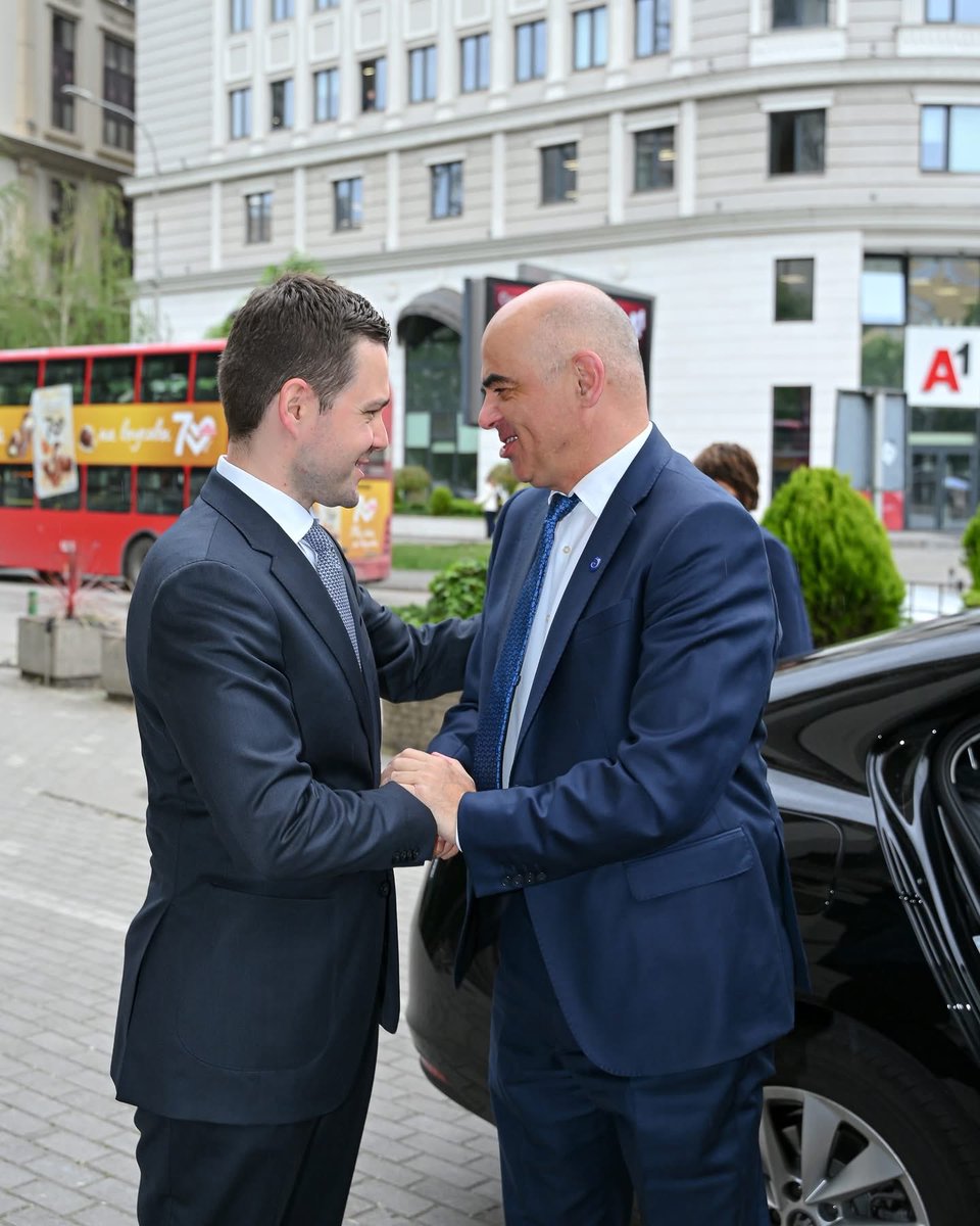 TimcoMucunski's tweet photo. 🇲🇰🇪🇺 Today in Skopje, I hosted Secretary General of the Council of Europe, @alain_berset, during his first official visit to our country - the first visit at this level.

🔹 Discussed our European path, reform processes and the Council of Europe’s support in strengthening democracy, rule of law and human rights.
🔹 Reaffirmed our commitment to the principles of the European Convention on Human Rights and respect for the judgments of the European Court of Human Rights.
🔹 Highlighted the closure of the post-monitoring dialogue as an important recognition of the country’s progress.
🔹 Exchanged views on current geopolitical developments, including the war in Ukraine and our upcoming Chairmanship of the Committee of Ministers of the Council of Europe.