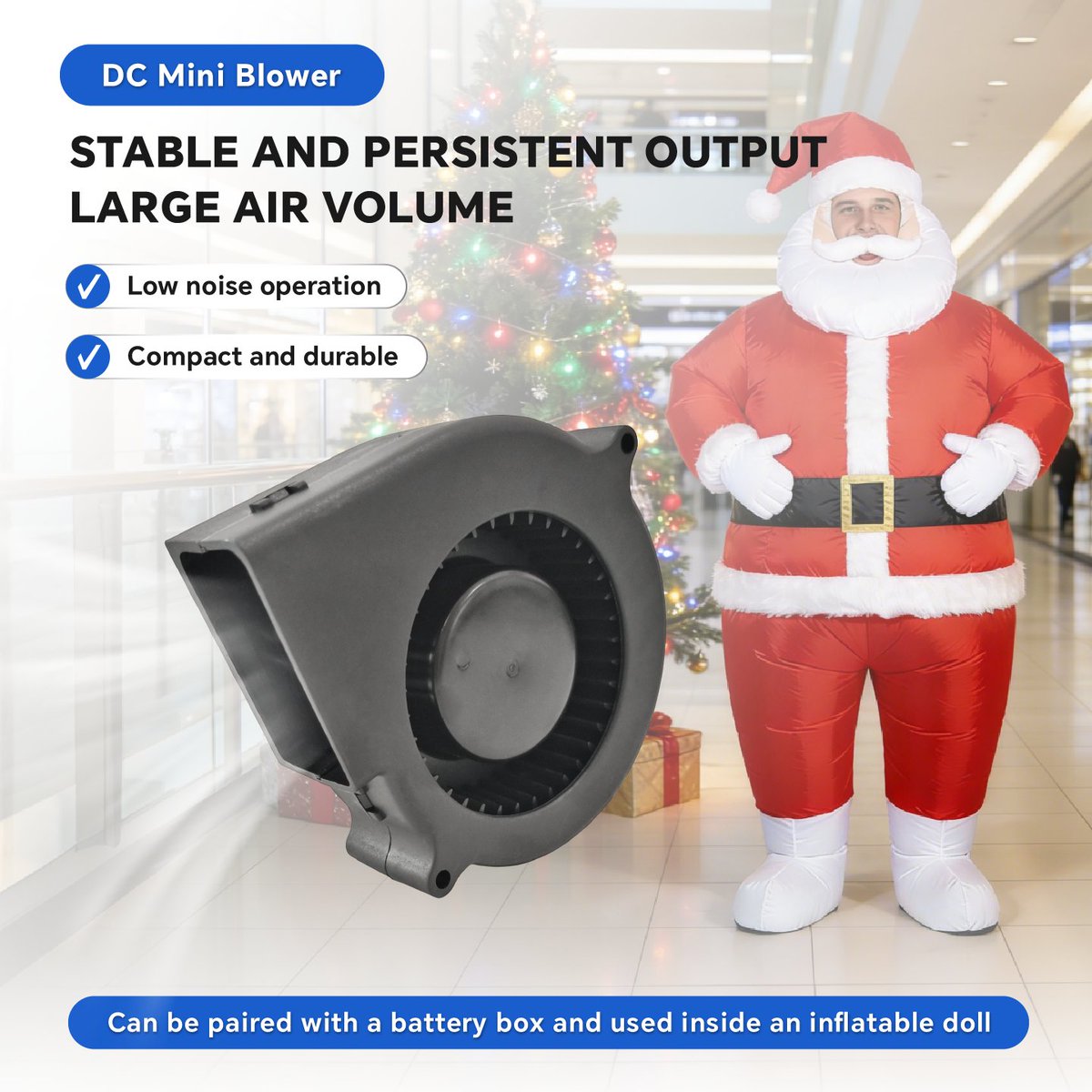 LarissaMotor's tweet photo. DC Mini Blower：
✅️Stable &amp; persistent airflow
✅️Low-noise operation
✅️Compact, long-lasting build
Ideal for party costumes, mascots, holiday decorations, and more.
DM us today to get bulk pricing and product specs!
#dcblower #blower #minifan #airflow #factorydirect https://t.co/Lo3puSZEiT