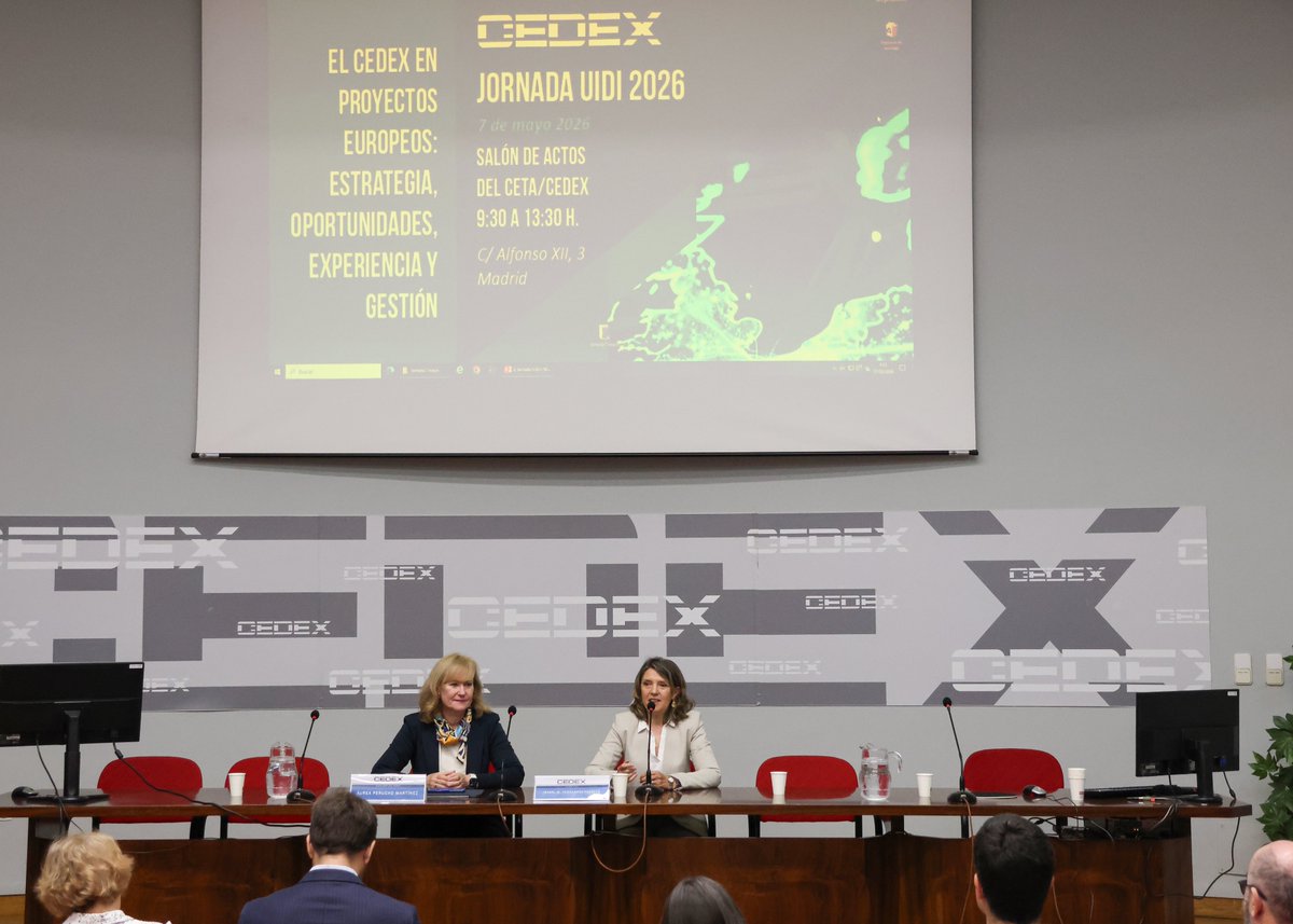 CEDEX_es's tweet photo. Hoy celebramos nuestra #JornadaUIDi2026 “El CEDEX en proyectos europeos: estrategia, oportunidades, experiencia y gestión”. Agradecemos la participación @CDTI_innovacion , informado sobre próximas convocatorias #HorizonteEuropa en relación con nuestros ámbitos de trabajo. https://t.co/7Yc2VIt6S3