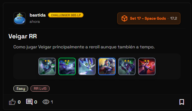 bastida_tft's tweet photo. Hoy toca guia de veigar que es una compo que apenas veo jugar, pero es otro reroll de coste 1 que tiene mucho potencial de top1 con algunas condiciones y sobre todo sabiendo como jugarla. https://t.co/N4dOrCU1gT