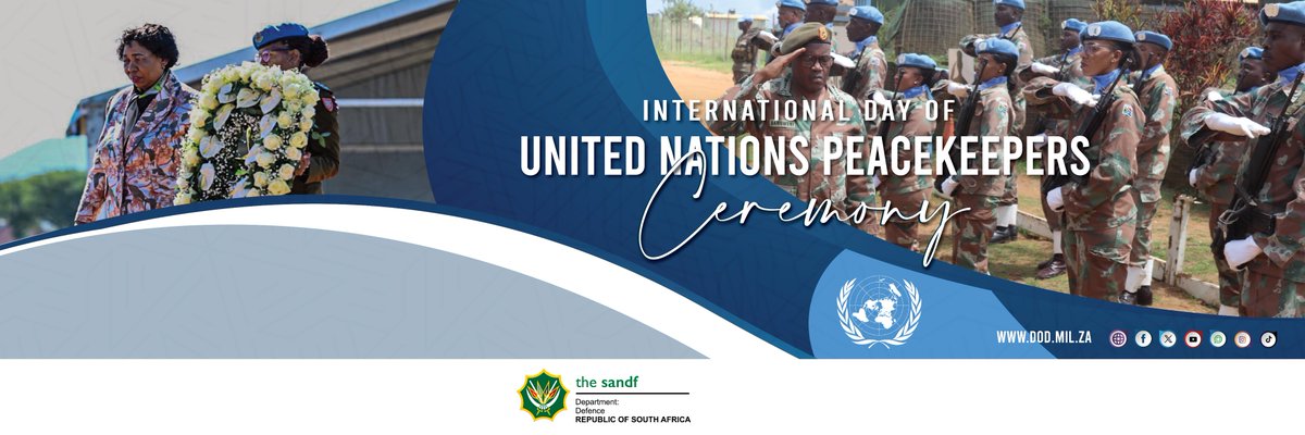 SANDF_ZA's tweet photo. ๐ฟ๐ฆInternational United Nations Peacekeepers Day and Wreath Laying Ceremony to be hosted at the Defence Mobilisation Center, Bloemfontein, Free State Province, on 29 May 2026.
Information by ๐ฟ๐ฆJoint Operations Division.
๐ฟ๐ฆ#SANDF
๐ฟ๐ฆ#JointOperationsDivision
๐ฟ๐ฆ#UNPeacekeepersDay https://t.co/NYauYUJQ6V