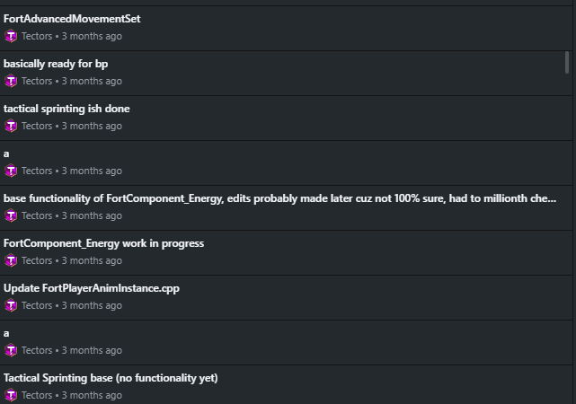 some github commits from the time