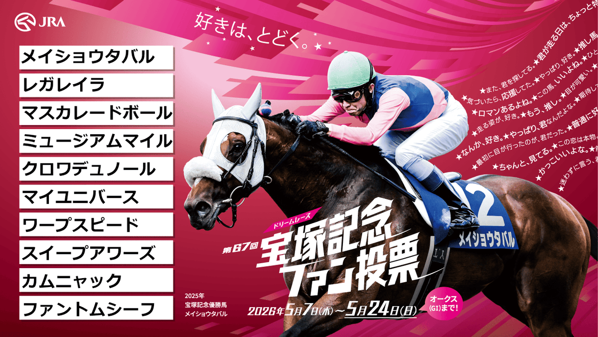 tsukimasite's tweet photo. 宝塚記念ファン投票実施中！
下記URLからキャンペーンに参加して、
#えらべるPay をゲットしよう！
https://t.co/gFd8mXN7JP
@takarazuka_fv

#宝塚記念ファン投票
#宝塚記念
#宝塚記念今年は6月14日 https://t.co/j64BDw1lI7