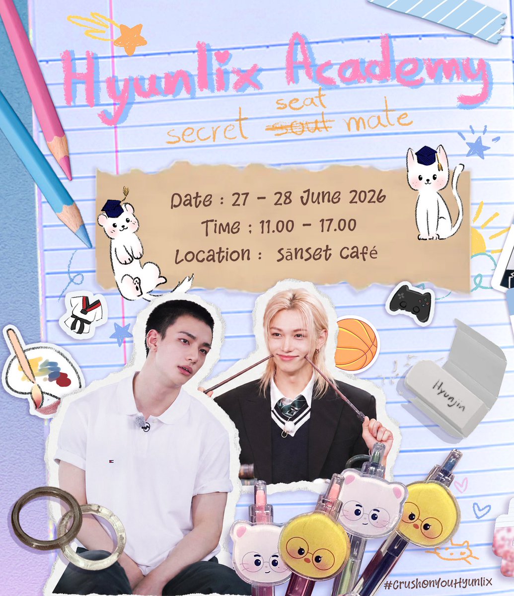 Hyunlix Academy: Secret Seatmate 🏀🎨📚🩷 tweet media