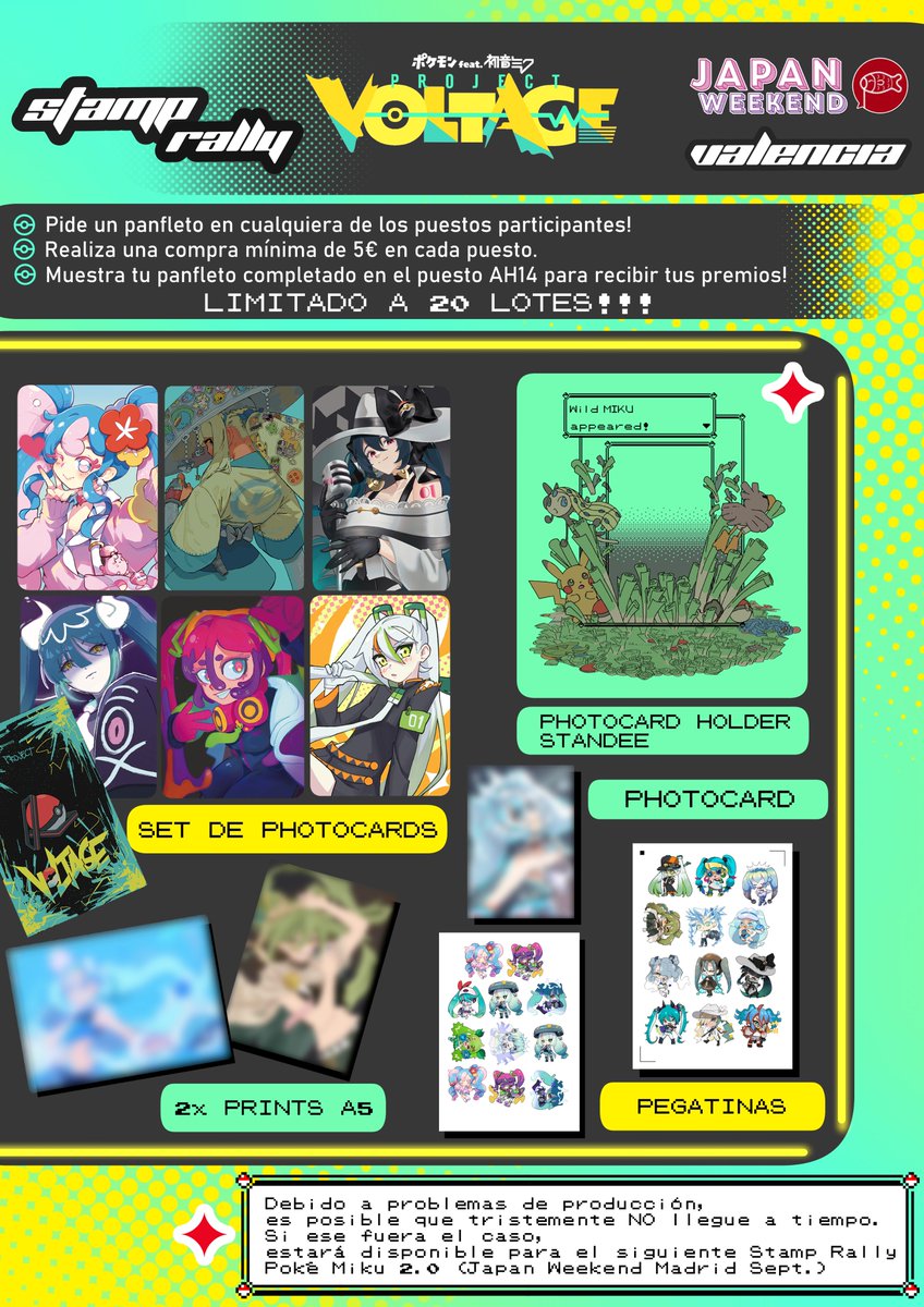 _meisaki_'s tweet photo. resumen de premios + los 5 artistas participantes del pokémiku stamp rally, para la japan weekend valencia! ദ്ദി(˵ •̀ ᴗ - ˵ )✨

limitado a 20 lotes de premios para todo el finde!!

#JWArte https://t.co/ysl1Q2Yk7m