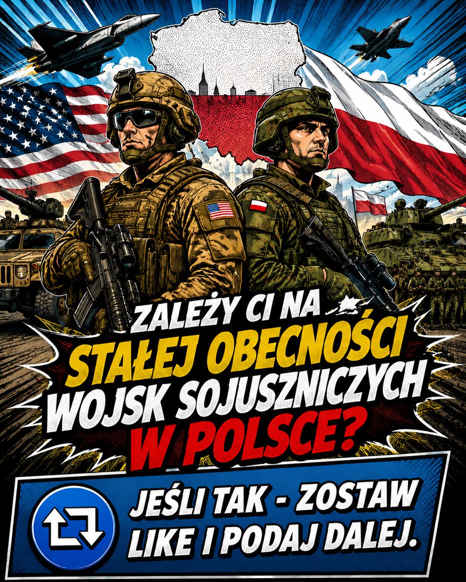 Chcesz żeby w Polsce było więcej żołnierzy naszych sojuszników? Podaj dalej!🔃
🇵🇱🛡