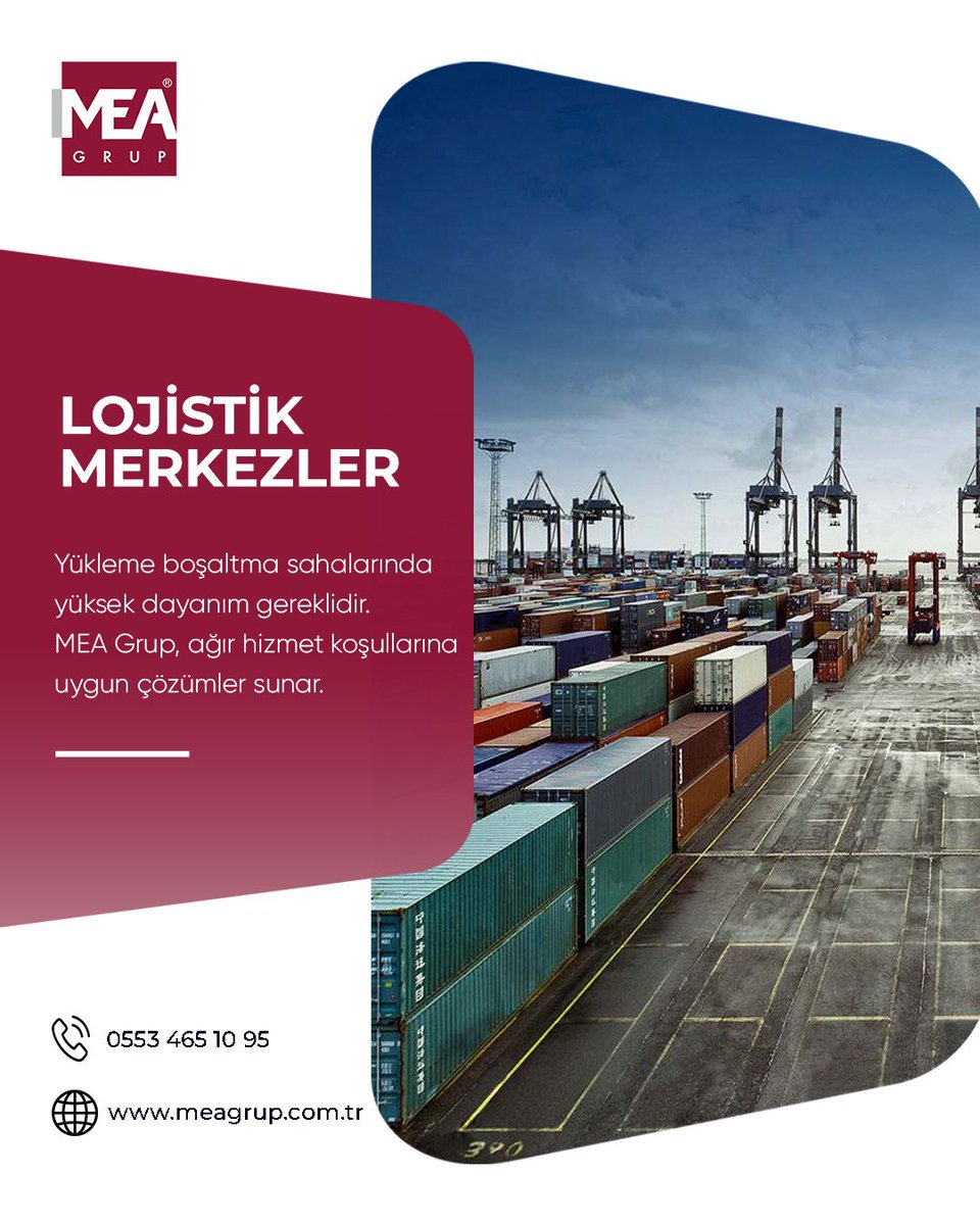 meagrup's tweet photo. LOJİSTİK MERKEZLERİNE GÜÇ KATAN ÇÖZÜMLER
25 yıllık sektör tecrübemizle lojistik merkezleri, depolama alanları ve dağıtım tesisleri için dayanıklı, güvenilir ve uzun ömürlü altyapı çözümleri sunuyoruz.

•
•
•

#lojistik #meagrup #25yıl https://t.co/pS1NUcflld