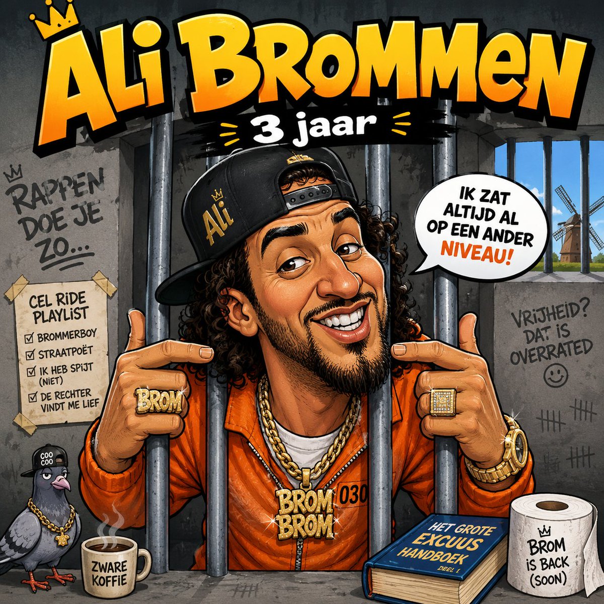 DeCriticaster's tweet photo. Ali B #alib krijgt zijn verdiende loon (te weinig nog). Die kan 3 jaar brommen. Nu weten we ook waar de "B" voor staat; brommen. https://t.co/snn6Arkbfq