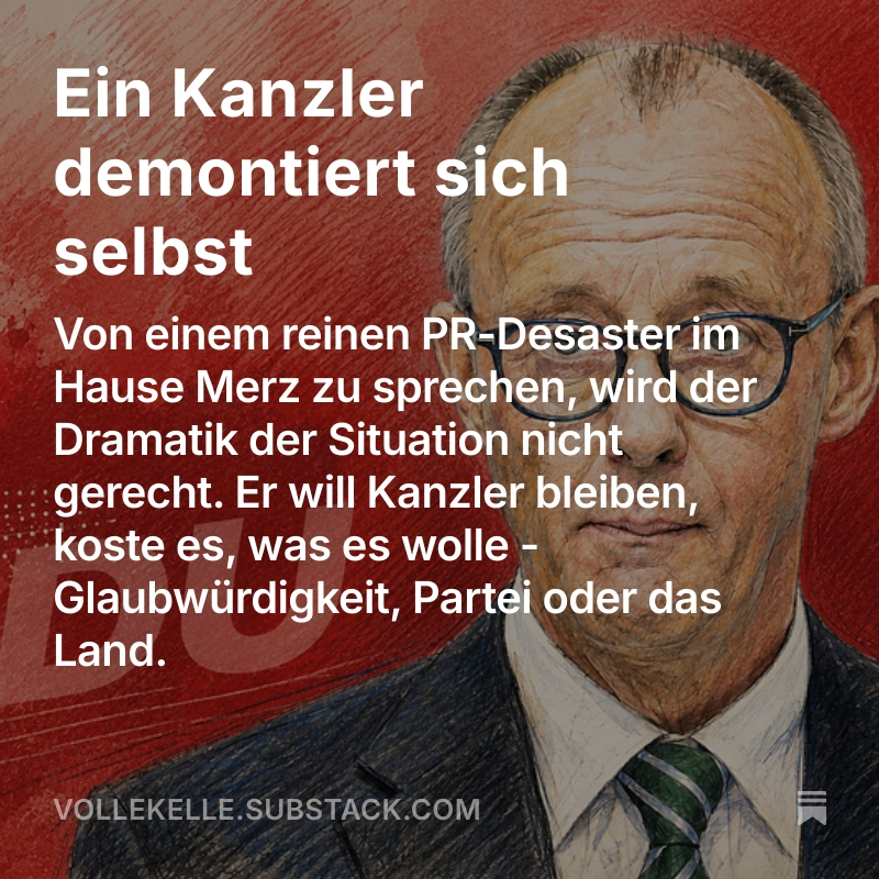 Birgit_Kelle's tweet photo. Von einem reinen PR-Desaster im Hause Merz zu sprechen, wird der Dramatik der Situation nicht gerecht. Er will Kanzler bleiben, koste es, was es wolle - Glaubw��rdigkeit, Partei oder das Land. #VolleKelle
https://t.co/UD0hhCKHYo https://t.co/86GM9GZYGq