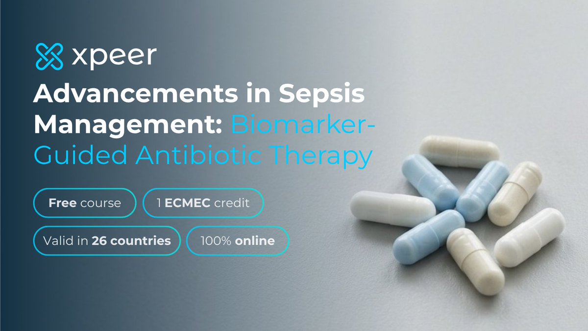 Xpeer5's tweet photo. Are we overusing antibiotics in sepsis?

🎓 Learn biomarker-guided decisions
📱 Practical modules
🎓 1 ECMEC credit

👉 Start now: https://t.co/G4fQwZBlun

#Sepsis #CME https://t.co/4EuS8gvvJC
