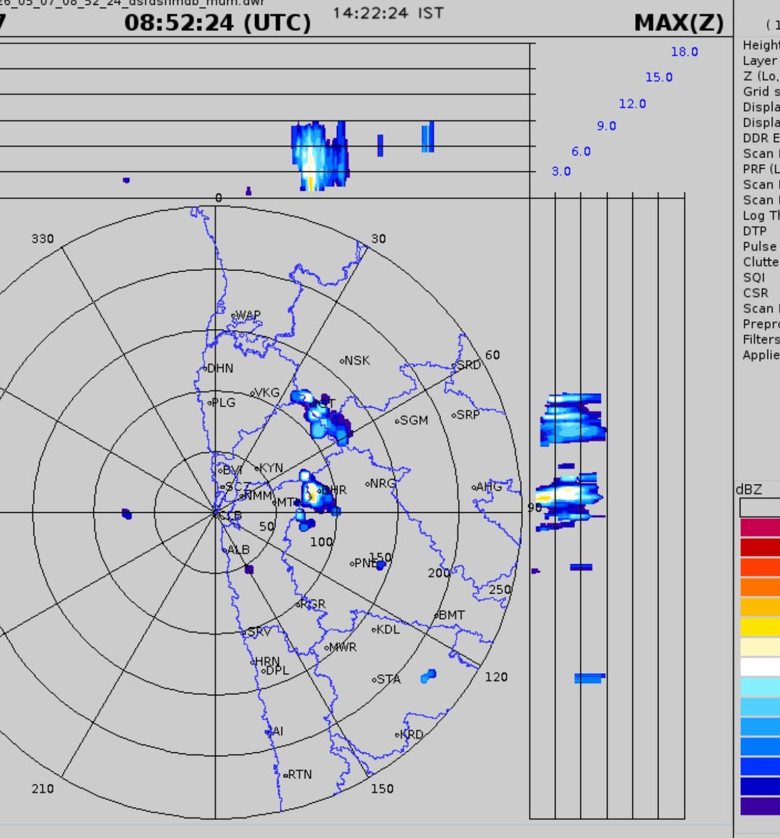 shetty_athreya's tweet photo. As expected, scattered #PreMonsoon thundershower activity resumed once again over interior #Maharashtra, making this the 5th round ⛈️ of the season!

Some heavy showers over Bhimashankar Igatpuri ghats, parts of Pune, Satara, Kolhapur, Beed, Nanded, Yavatmal, Amravati, Nagpur districts with isolated #hail