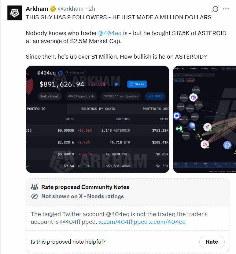 MaximeL101's tweet photo. Hey @arkham 
You should check the handle before posting, I guess.🤣

The guy in your tweet isn't chasing the asteroid like you think he is.🤣
https://t.co/MFTmZ44mZ9 https://t.co/ru2wdhvtij
