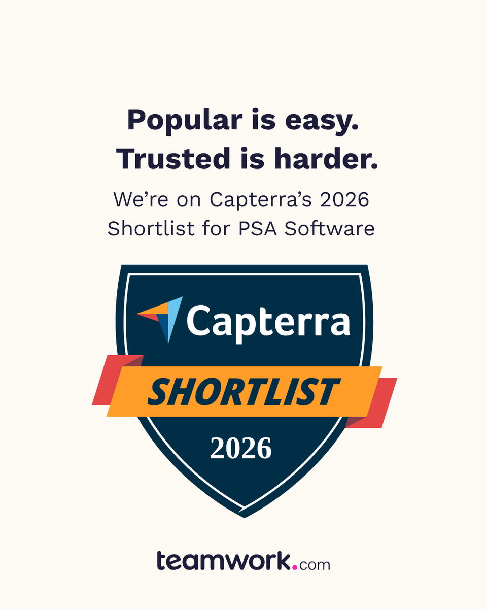 teamworkdotcom's tweet photo. There’s no shortage of tools out there. 

What matters is which ones teams trust — and actually use. Capterra’s Shortlist combines verified customer reviews with real-world demand. 

Proud to be named to the 2026 PSA Shortlist 💪 https://t.co/aCckrfk4aL