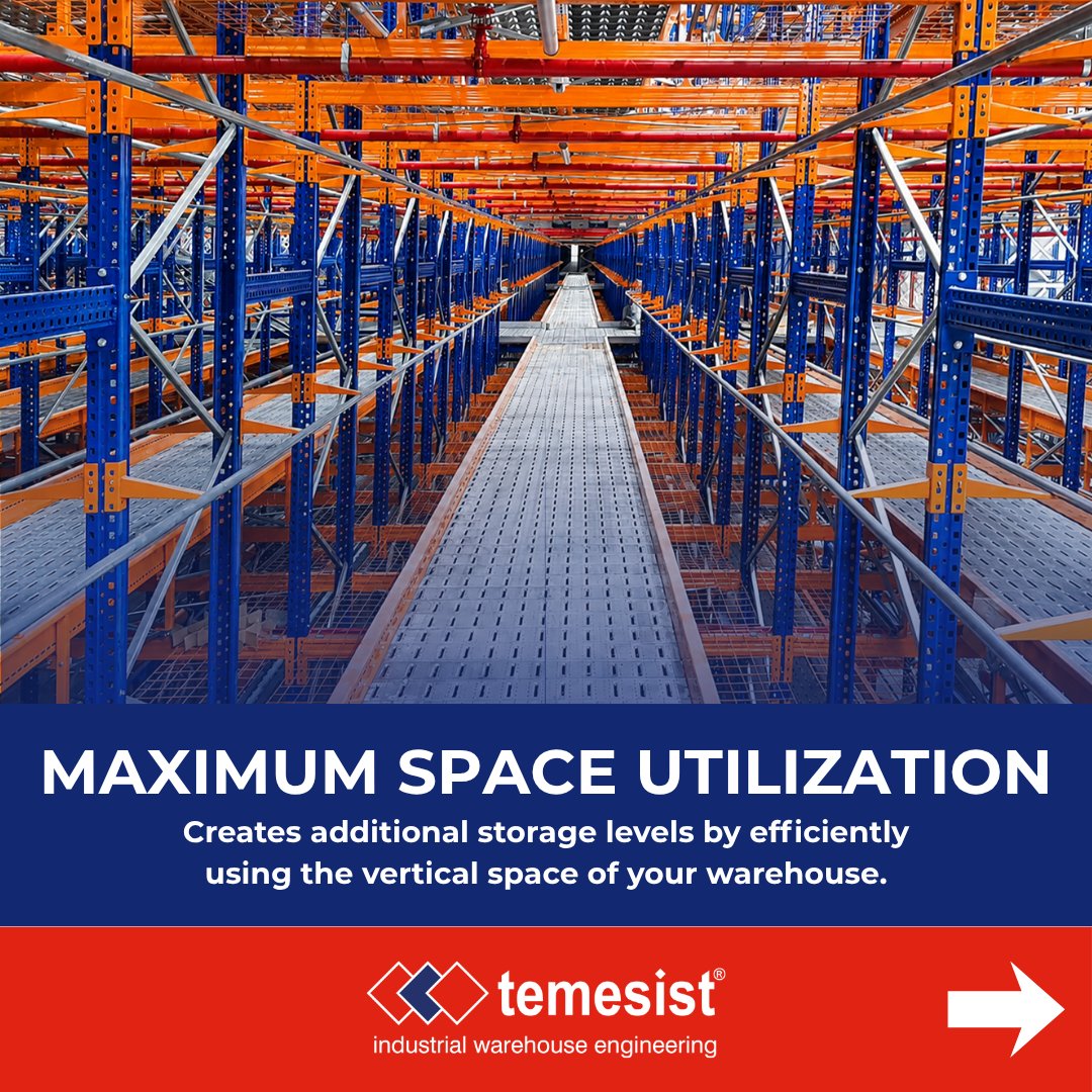 temesist's tweet photo. Limited space is not a problem, but an opportunity with the right system.
Create new levels in your warehouse, increase your capacity, and enhance efficiency with Temesist Mezzanine Racking Systems.

#Temesist #MezaninRafSistemi #MezzanineRacking #WarehouseSolutions https://t.co/Qz9DSHML5x