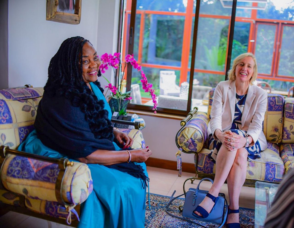 USAmbKenya's tweet photo. Thank you @IdaOdinga for a wonderful afternoon and for sharing your warm memories of your late husband and about your work with women and girls. Best wishes in your new role representing Kenya at UNEP. https://t.co/WusvSRONvB