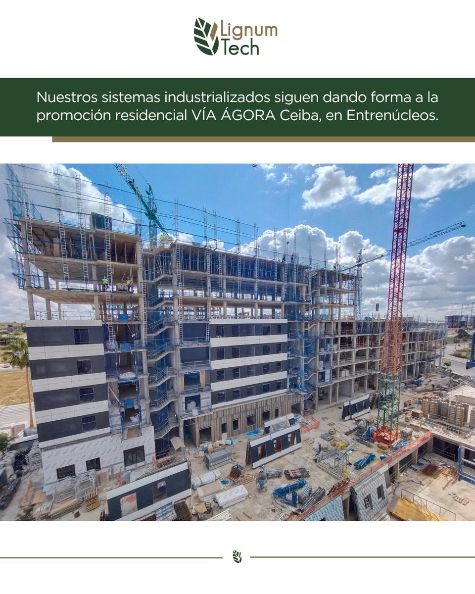 Lignum_Tech's tweet photo. 🏗️⚡ En Lignum Tech seguimos dando forma a la promoción residencial VÍA ÁGORA Ceiba, en Entrenúcleos, donde nuestra fachada industrializada avanza a gran velocidad y empieza a mostrar la imagen definitiva del proyecto. ✨ https://t.co/Jr1zPLAcZm