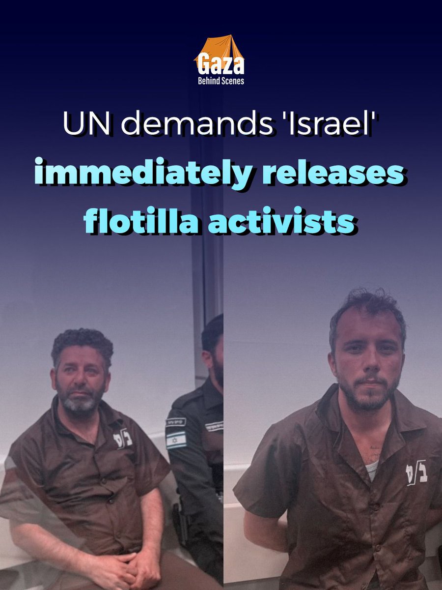 The United Nations has called for the immediate and unconditiona release of the Global Sumud Flotilla members Saif Abukeshek and Thiago de Avila, who were kidnapped from the international waters and held in the occupation prisons without charge.