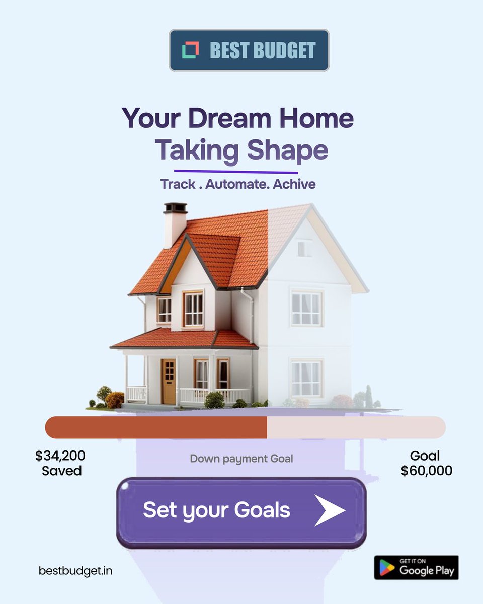 BestBudget_'s tweet photo. Best Budget is here and it's changing the way we saves for our dream home! 🔥
Your dream home isn't just a fantasy anymore. 🏠💭 It's a Financial goal.
And we're here to help you absolutely crush it! 🚀🔥 21-Day FREE Trial
📲 Download NOW on Google Play ⬇️

#BestBudget #DreamHome https://t.co/DCOAmVneWf