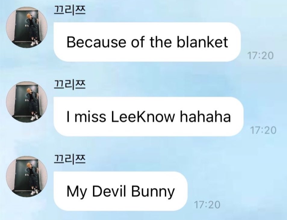 chan’s nicknames for leeknow:
mimo (new)
little kitten 
little baby
devil bunny