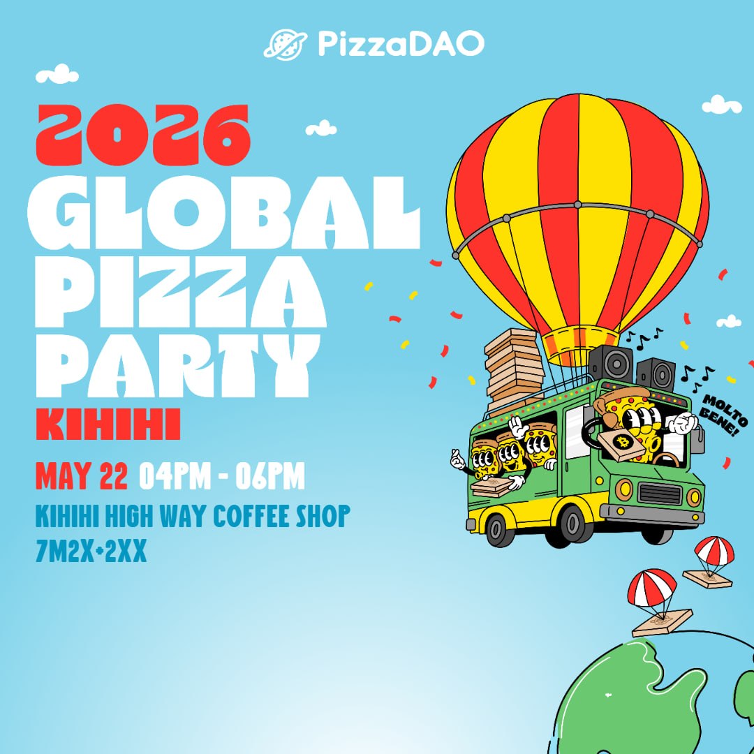 ShidiUg's tweet photo. Pizza. Bitcoin. Kihihi.  

May 22. 4-6PM
Kihihi High Way Coffee Shop  
Free. Open to all.  

Come learn why 10,000 BTC once bought 2 pizzas...  
and how 1 sat moves faster than mobile money today. 

The 2026 Global Pizza Party is here.  
Powered by @PizzaDAO 🧡 #BitcoinPizzaDay https://t.co/ATGsrSEm5Y