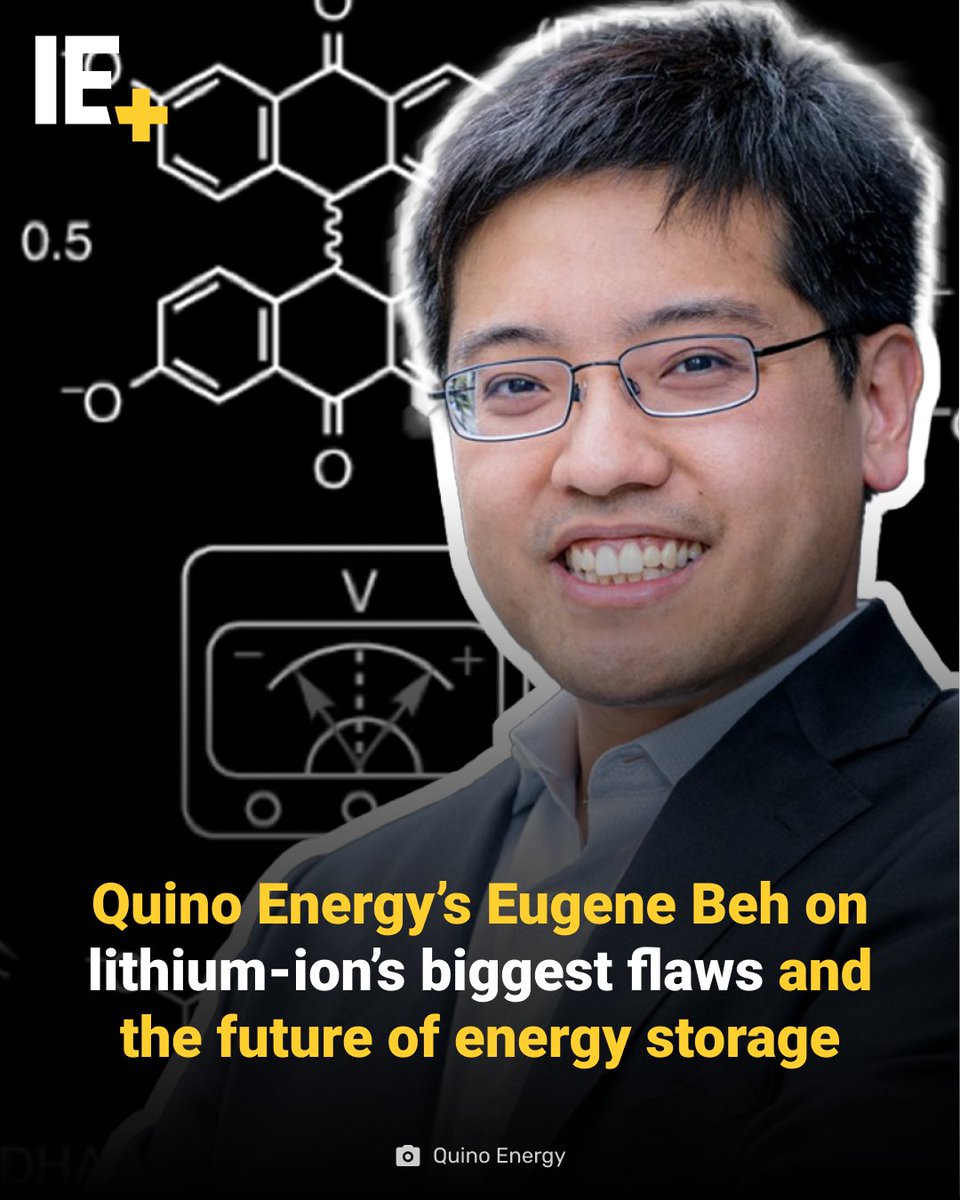 IntEngineering's tweet photo. Your EV battery can catch fire. Your grid-scale storage degrades with every cycle. Eugene Beh founded Quino Energy to fix both, with batteries that use water instead of flammable chemistry.
https://t.co/nEte7VlblG

#FlowBattery #EnergyStorage #CleanEnergy https://t.co/3UAfeo3Hkb
