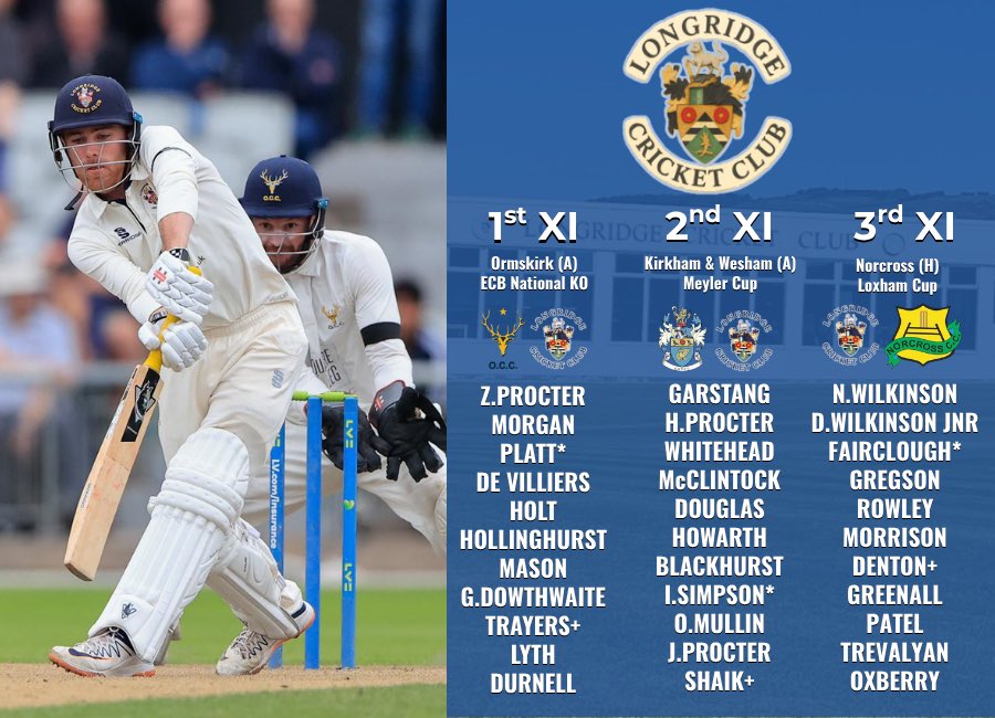 LongridgeCC's tweet photo. 🗞️ Week 4 teams, following on from 3 wins last weekend inc. the 1’s winning a thriller and the 2’s keeping up their 100% start! 

🏆 This week also sees a whole host of Sunday cricket, inc. a repeat of the LKO Final with the 1’s travelling to the National Champions on Sunday. https://t.co/M9Sg2UVy0B